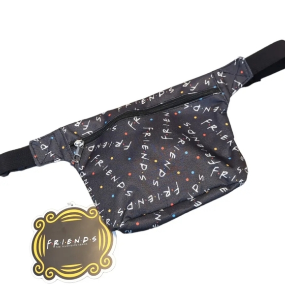 🆕 FRIENDS TV Series Black Logo Adjustable Zipper Fanny Pack Bum Bag NEW - Picture 3 of 9